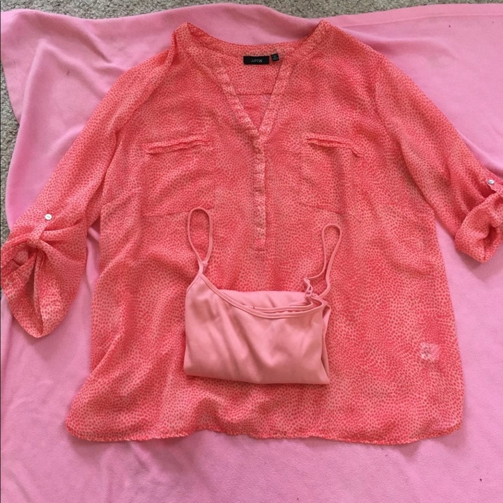 Sheer blouse with cami